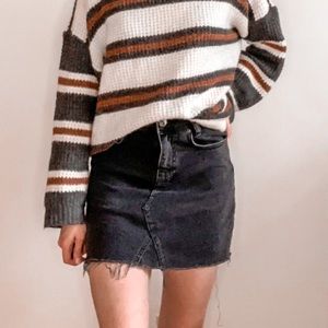 BDG black denim mini skirt